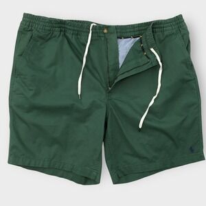 Polo Ralph Lauren Mens Shorts 1XB Green Classic Fit Elastic Waist Drawstring‎